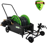 Mechanical Fully Automatic Irrigation Garden Hose Reel Cart, 131Ft Retractable Water Planting Truck with Convenient Hose Guide, Irrigation for Gardens, Lawn, Farm, Pasture