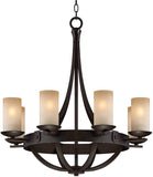 Sperry Industrial Bronze Chandelier 28" Wide Rustic Farmhouse Cylinder Scavo Glass 8-Light Fixture for Dining Room House Foyer Kitchen Island Entryway Bedroom Living Room – Franklin Iron Works