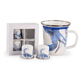 Golden Rabbit Blue Crab Enamelware Salt and Pepper Shakers (Set of 2)