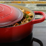 Crock-Pot Artisan 5 Qt. Enameled Cast Iron Braiser Pan with Self Basting Lid