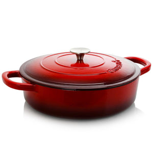 Crock-Pot Artisan 5 Qt. Enameled Cast Iron Braiser Pan with Self Basting Lid