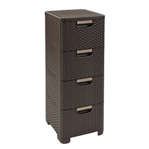 Rattan Style 4 Drawer