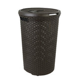 Rattan Style Round Hamper 48L