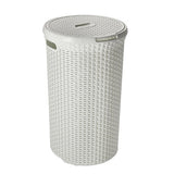 Rattan Style Round Hamper 48L