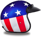 Daytona Helmets Motorcycle Open Face Helmet Cruiser- Captain America 100% DOT Approved