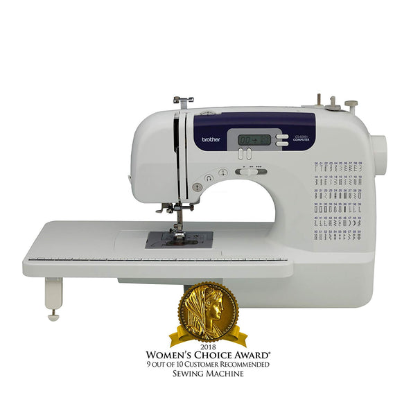 Brother Sewing and Quilting Machine, CS6000i, 60 Built-In Stitches, 7 styles of 1-Step Auto-Size Buttonholes, Wide Table, Hard Cover, LCD Display and Auto Needle Threader