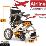 2020 Model Fold & Travel Lightweight Electric Wheelchair Motor Motorized Wheelchairs Electric Silla De Ruedas Power Wheelchair Power Scooter Aviation Travel Safe Heavy Duty Mobility Aids Chair