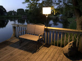 Light Your Patio LED Cordless Rechargeable Weatherproof Outdoor Table Lamp, Floor Lamp, Hanging Lamp Combination with Sunbrella Shade, Matte Black Finish