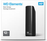 WD 12TB Elements Desktop Hard Drive, USB 3.0 – WDBWLG0120HBK-NESN,Black