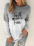 Print Round Neck Long Sleeves Sweatshirt