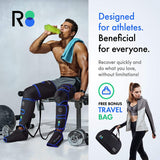 Reathlete Leg Massager, Air Compression for Circulation Calf Feet Thigh Massage, Muscle Pain Relief, Sequential Boots Device with Handheld Controller with Knee Heat Function