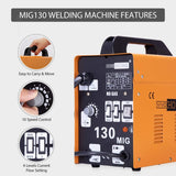 Portable Flux Core Wire No Gas MIG 130 Welder Machine 110V Yellow