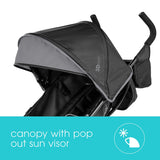 3Dmini Convenience  Stroller, Blue/Black – Lightweight Infant Stroller with Compact Fold, Multi-Position Recline, Canopy with Pop Out Sun Visor and More – Umbrella Stroller for Travel and More