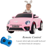 12V Kids Electric Ride on Cars Battery Powered Motorized Vehicles, Remote Control, Music, Bluetooth, Suspension, Double Door, Pink