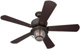 Merrimack 52-in Antique Bronze Downrod Mount Indoor/Outdoor Ceiling Fan with Light Kit and Remote