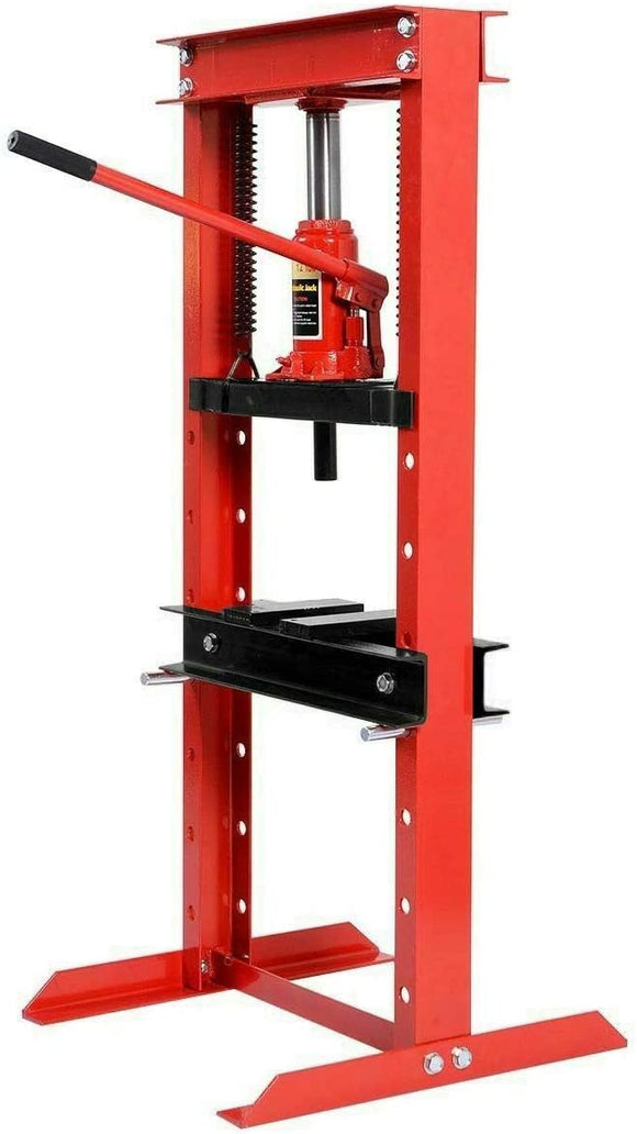 12 Ton Hydraulic Floor Shop Press H-Frame w/Heavy Duty Steel Plates