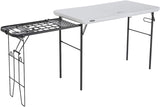 Folding Tailgate Camp Table with Grill Rack, White