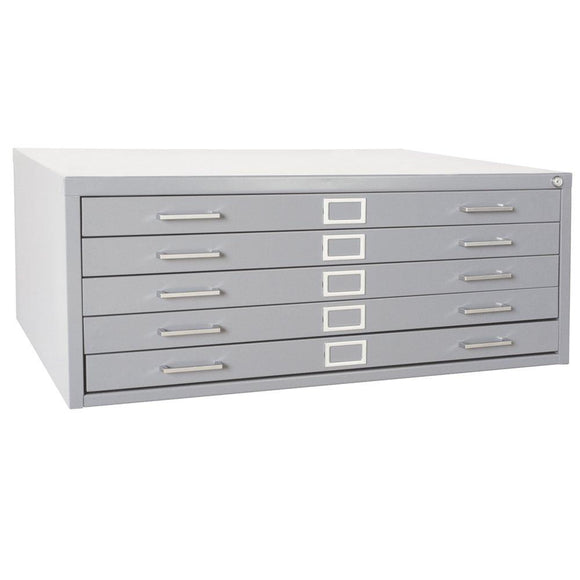Lee 244876GY Dove Gray Steel 5 Drawer Flat File, 16-1/8