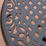 Phoenix Cast Aluminum Round Table, Hammered Bronze