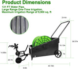 Mechanical Fully Automatic Irrigation Garden Hose Reel Cart, 131Ft Retractable Water Planting Truck with Convenient Hose Guide, Irrigation for Gardens, Lawn, Farm, Pasture