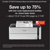 EcoTank ET-M1170 Wireless Monochrome Supertank Printer with Ethernet Plus 2 Years of Unlimited Ink