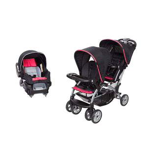 Double Sit N' Stand Stroller System and Travel Car Seat, Optic Pink