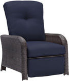 Outdoor Strathmere Luxury Recliner, Navy Blue