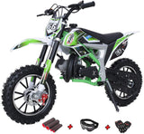 Bolt 50cc Dirt Bike Gas Dirt Bike Kids Dirt Bikes Pit Bikes Youth Dirt Pitbike with Gloves, Goggle and Handgrip,Red