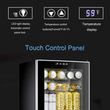 Beverage Refrigerator Cooler-120 Can Mini Fridge Glass Door for Soda Beer Wine Stainless Steel Glass Door Small Drink Dispenser Machine Digital Display for Home, Office Bar,4.5cu.ft