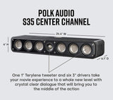 Signature Series S35 Center Channel Speaker (6 Drivers) | Surround Sound | Power Port Technology | Detachable Magnetic Grille, Black