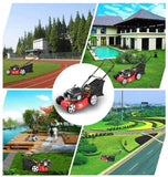 Gasoline Lawn Mower, Self-Propelled 6.0 Horsepower 20 Inch Mower Four-Stroke Multi-Function Lawn Mower, School Park Playground