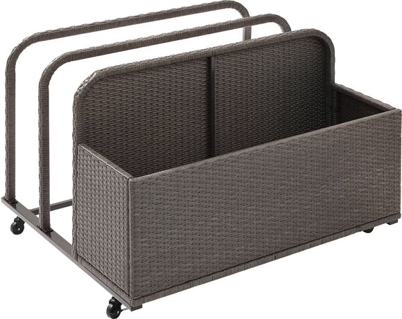 CO7303-WG Palm Harbor Outdoor Wicker Rolling Pool Float Caddy, Grey