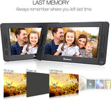 10.1" Dual Screen Portable DVD Player for Car, Headrest Video Player with Headphones, 5-Hour Rechargeable Battery and Last Memory