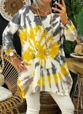 Tie Dye Round Neck Long Sleeves Sweatshirt