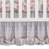 Calypso 4-Piece Crib Bedding Set – Pink, Gray, Gold, Animals, Jungle