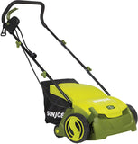 AJ801E 13 in. 12 Amp Electric Scarifier + Lawn Dethatcher w/Collection Bag, Green