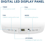 8,000 BTU Small Portable Air Conditioner 3-in-1 Floor AC Unit with 2 Fan Speeds, Remote Control and Digital LED Display, Cover up to 200 Sq. Ft, White