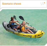 Kayak Inflatable Thick, Wear-Resistant Fishing Boat, Fast Canoe, 2 Persons