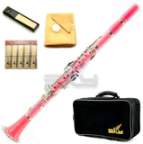Pink ABS Student Bb Clarinet with Case, Mouthpiece, 11 Reeds, Care kit and more
