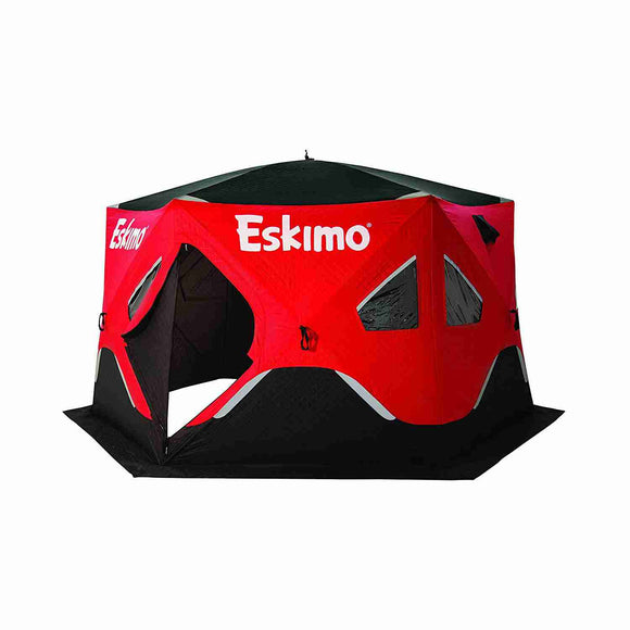 Eskimo FF6120I FatFish Insulated Pop-up Portable 6-Sided Ice Shelter 5-7 Person