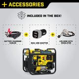 100574 4000-Watt RV Ready Digital Hybrid Inverter Generator, with Dual Fuel Technology, Black and Yellow