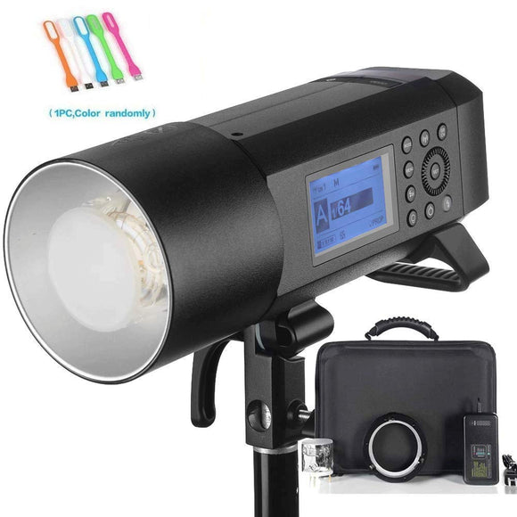 Godox AD400Pro 400Ws GN72 TTL 1/8000s HSS 2.4G X System All-in-One Outdoor Flash Speedlite Strobe Light Battery-Powered Monolight 390 Full Power Pops 0.01-1s Recycle Time 30w LED Modeling Lamp