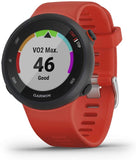 Forerunner 45, 42mm Easy-to-Use GPS Running Watch with Coach Free Training Plan Support, Red