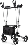 Narrow Lightweight Upright Walker, Stand Up Rollator Walker with Arm Rests Support Up to 300lbs (Champagne)
