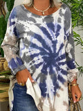 Tie Dye Round Neck Long Sleeves Sweatshirt