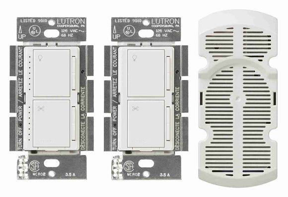 Lutron MA-LFQ3-WH Maestro Multi-Location Fan Control Kit, White