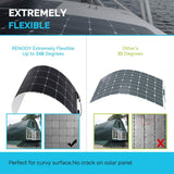 160 Watt 12 Volt Extremely Flexible Monocrystalline Solar Panel – Ultra Lightweight, Ultra Thin, Up to 248 Degree Arc, for RV, Boats, Roofs, Uneven Surfaces