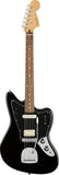 Fender Player Series Jaguar Pau Ferro Bundle w/Gig Bag, Stand, Tuner, Strap, Instrument Cable, Strings, Picks, Capo, Fender Play Trial, and Austin Bazaar Guitar Essentials DVD – Black