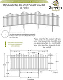 Manchester Semi-Permanent Vinyl Fence Kit (2 Pack), 42" x 92"