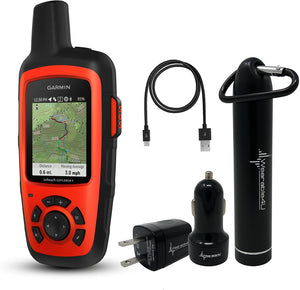Garmin InReach Explorer+ Handheld Satellite Communicator with GPS Navigation, Maps, and Sensors 010-01735-10 and Ultimate Power Pack Bundle